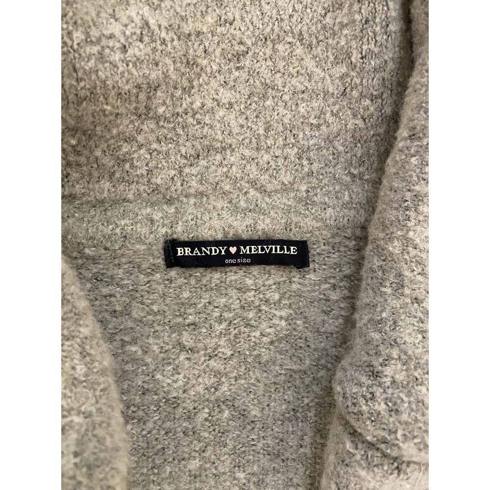 Brandy Melville Kennedy Drape Sweater Marled Gray  One Size - Picture 6 of 11
